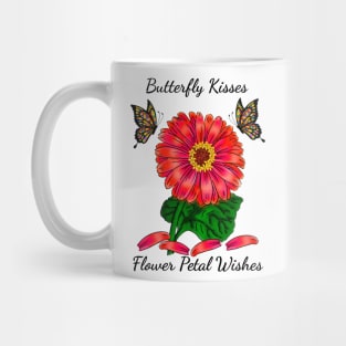 Butterfly Kisses Flower Petal Wishes Red Getbera Daisy Mug